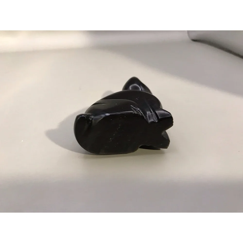 Black‎ Onyx/marble? Stone Kitty Cat